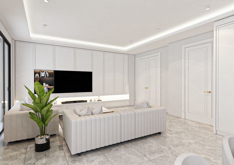 Media wall in panelled joinery